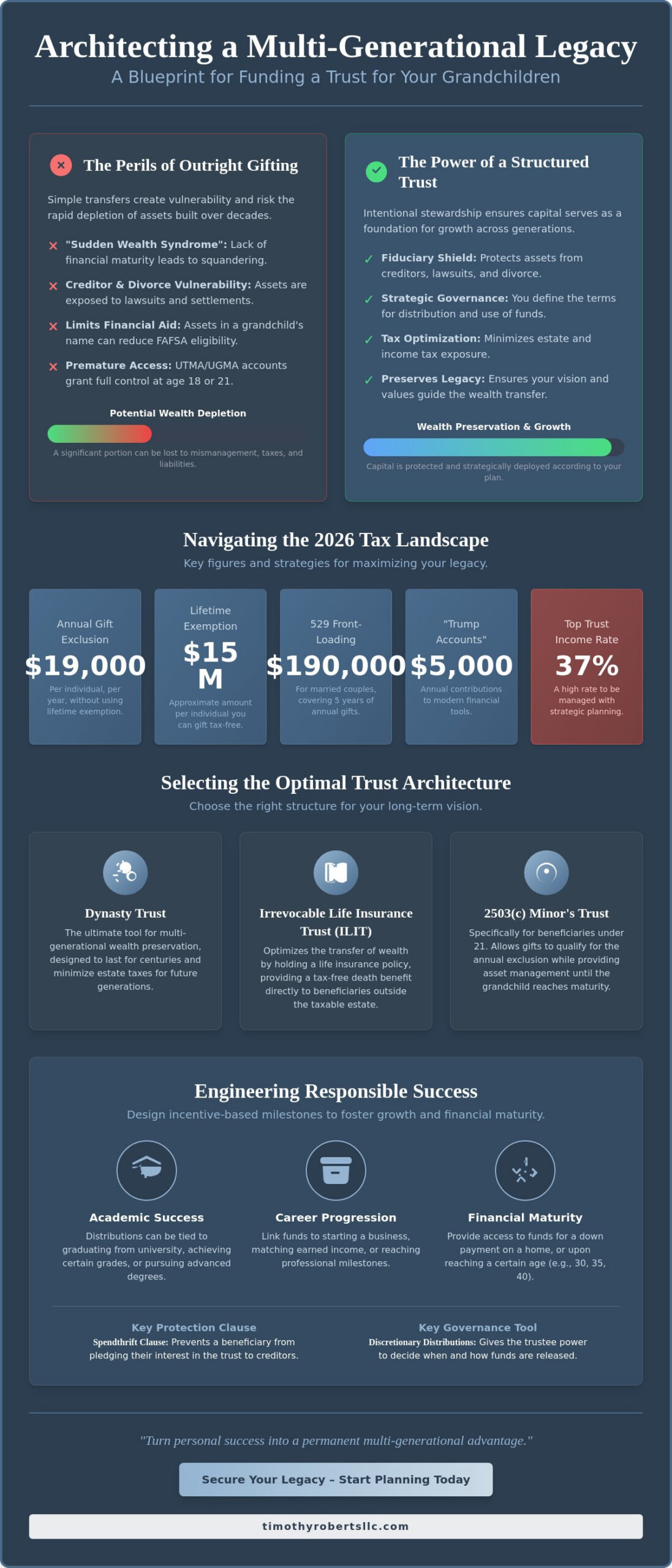 Funding a Trust for Grandchildren A Strategic Guide to Multi-Generational Stewardship - Infographic - Timothy Roberts LLC