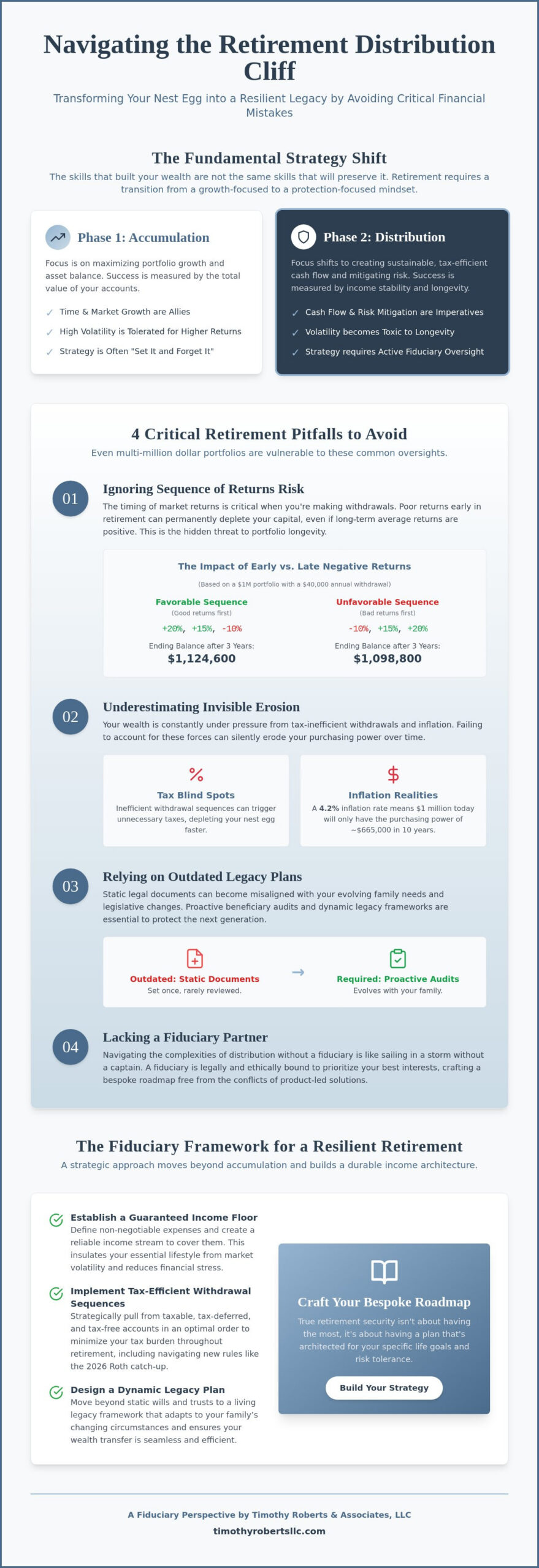 Strategic Wealth Preservation Common Retirement Planning Mistakes to Avoid in 2026 - Infographic - Timothy Roberts LLC
