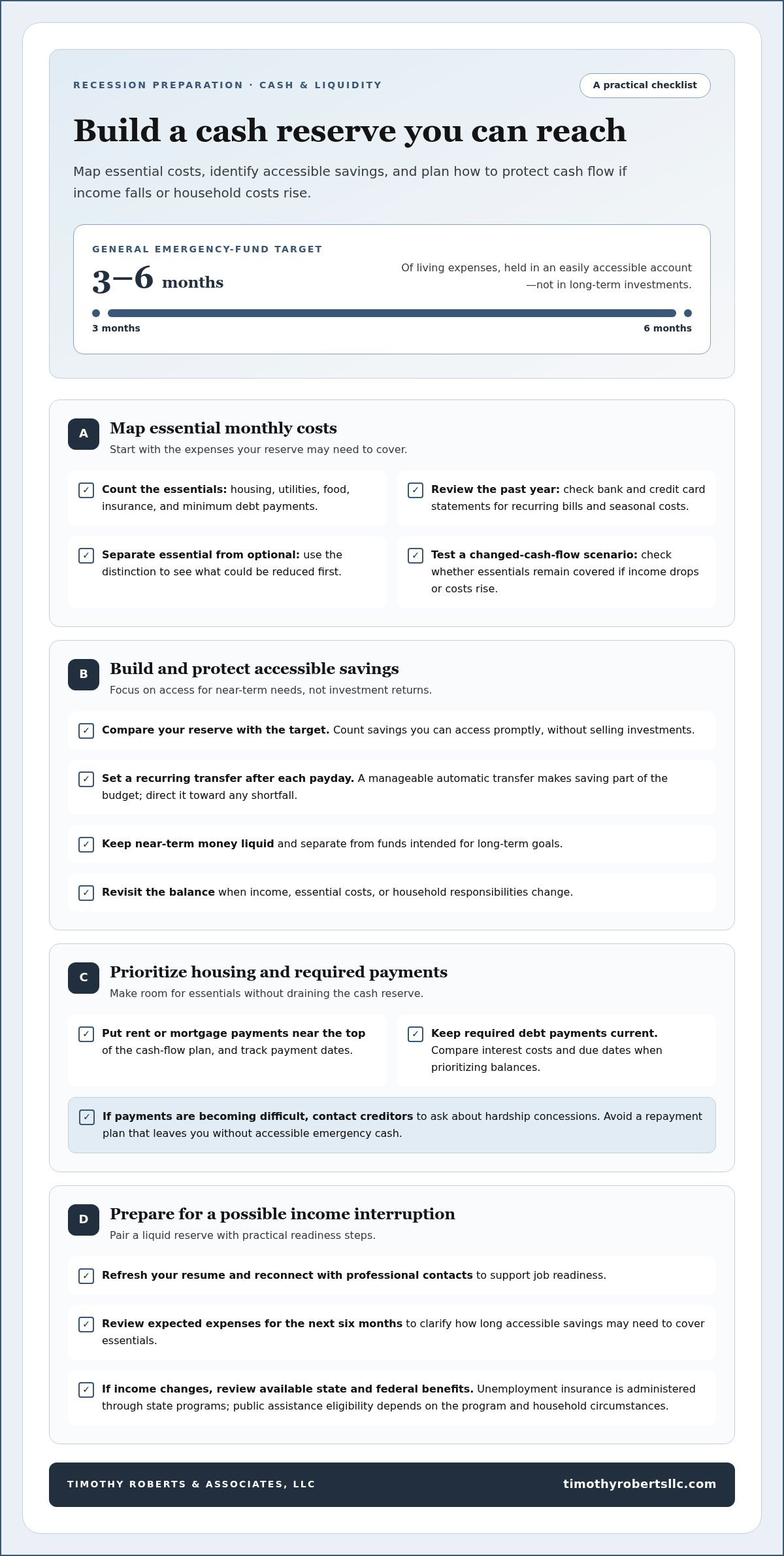 Financial checklist for preparing for a recession in 2026